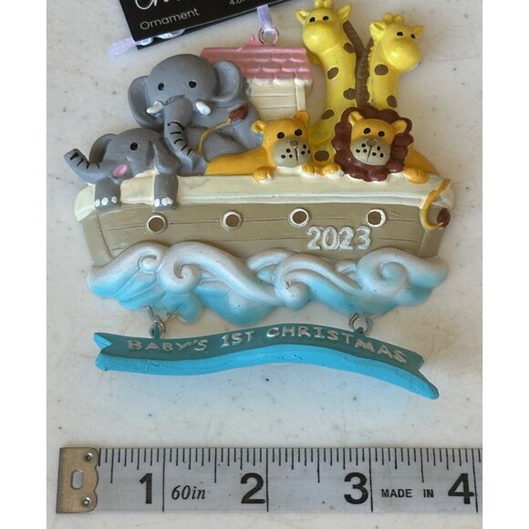 2023 The Christmas Shoppe Noah's Ark Baby's 1st Christmas Ornament 4.75" (NWT) - Picture 3 of 6